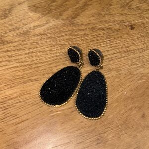 Elegant Black and Gold Drop Earrings
